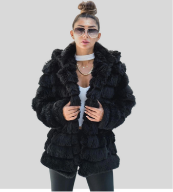 black fur coat