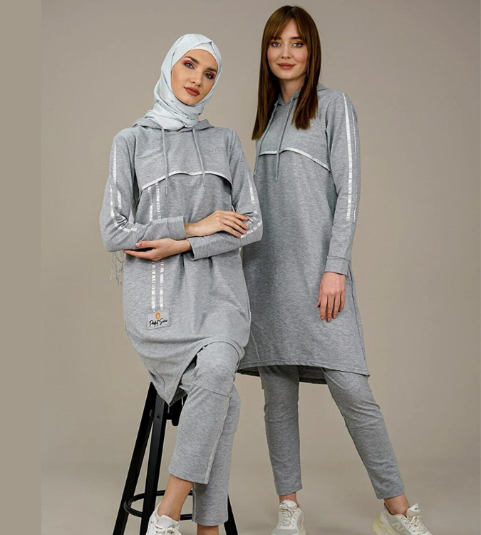 Women's silver sports suit