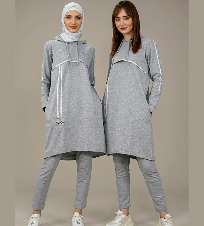 Women's silver sports suit