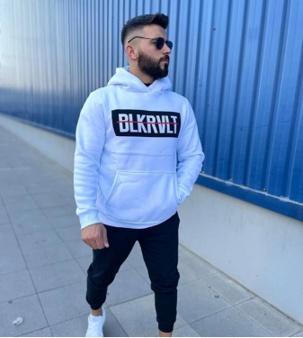 White Unisex Cotton Blouse with Hat - DİYADİN