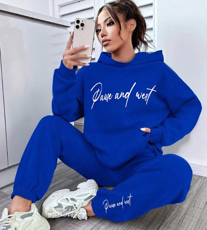 Women's over-size sports pajamas in blue