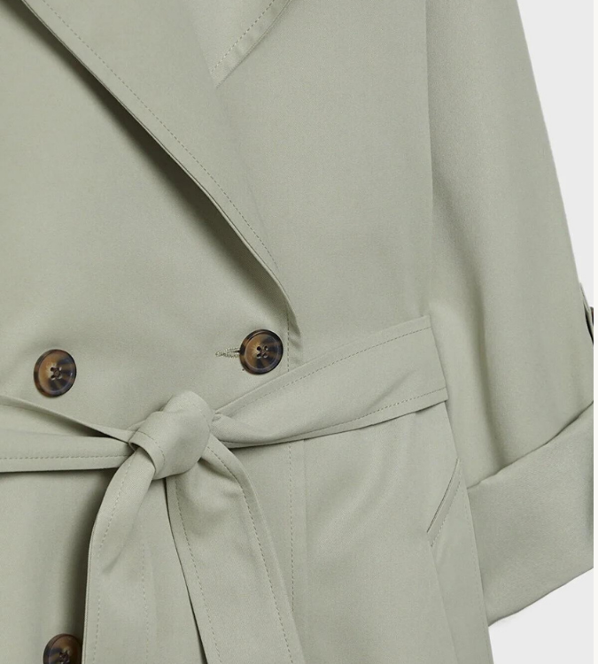Women's Long Double-Breasted Buttons Coat - Stradivarius 