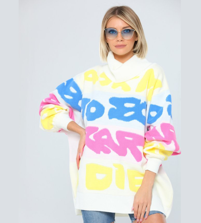 Women's oversized turtleneck sweater