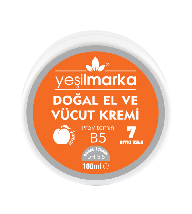 Natural hand and body cream with peach - 100 ml - YeşilMarka