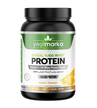 Natural whey protein powder with pineapple flavor 748g from YeşilMarka