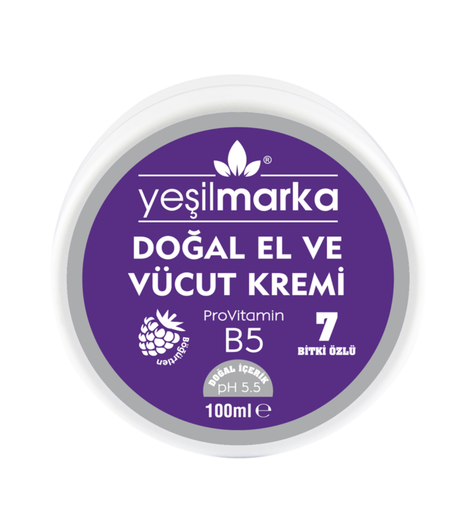 Natural hand and body cream with blackberry scent - 100 ml - YeşilMarka
