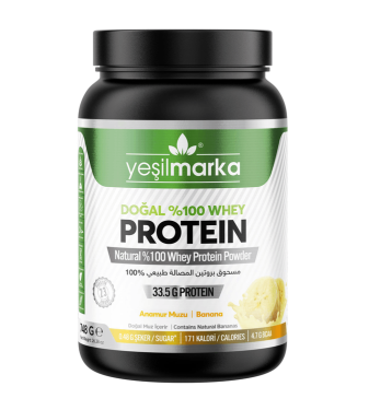 Natural whey protein powder Banana flavor 748g from YeşilMarka