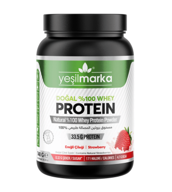 Natural whey protein powder Strawberry flavor 748g from YeşilMarka