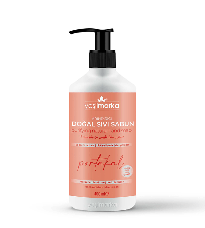 Natural purifying liquid soap with orange from YeşilMarka - 400ml