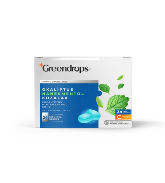 Greendrops Eucalyptus & Mint & Menthol & Cone 24 Herbal Drops