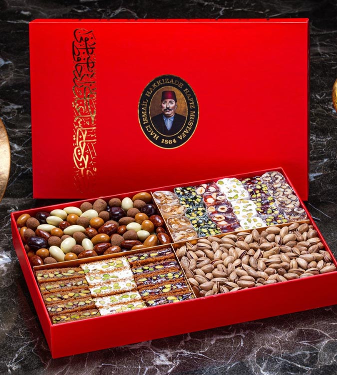 Premium Mixed Turkish Delight- Kadayef and salty pistachio - 1.7kg - by Hafiz Mustafa