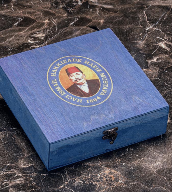 Mixed Turkish Delight - Blue Wooden Box - by Hafez Mustafa