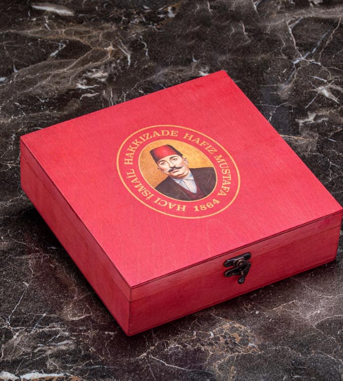 Mixed Turkish Delight - Red Wooden Box - by Hafez Mustafa