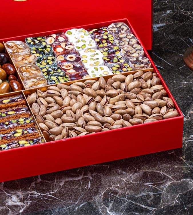 Premium Mixed Turkish Delight- Kadayef and salty pistachio - 1.7kg - by Hafiz Mustafa