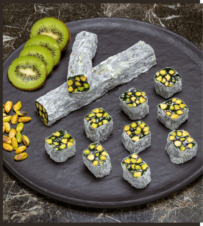 Kiwi Turkish Delight with Pistachio - 1 kg - by Hafiz Mustafa