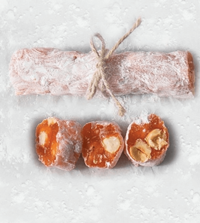 Orange Turkish Delight with Hazelnut - Small Box 1 kg - by Hafiz Mustafa