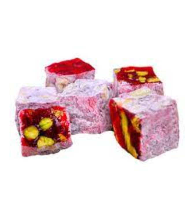 Turkish Delight with Rose Petals and Double Pistachio - 1kg - by Hafiz Mustafa