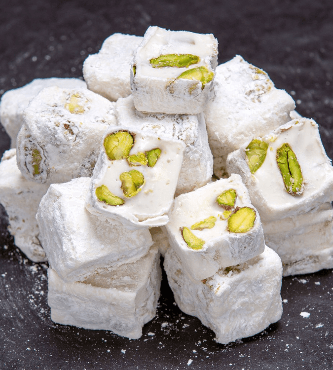 Turkish Delight with Milk and Pistachio - 1kg - by Hafiz Mustafa