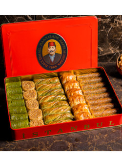 Mixed Baklava with Pistachio and Walnut - Medium Box 1500 gr - by Hafiz Mustafa