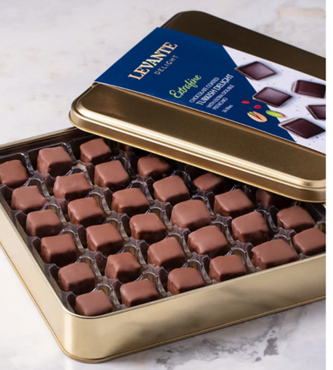 Chocolate Coated Turkish Delight with Extra Double Pistachio