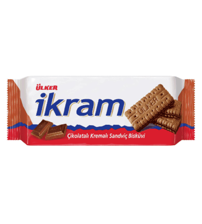 Ülker İkram Sandwich Biscuits with Chocolate Cream 84 Gr (24 Pieces)