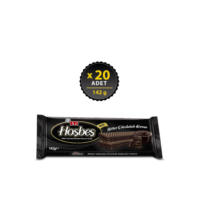 Eti Hoşbeş Wafer with Dark Chocolate Cream 142 gx 20 Pieces