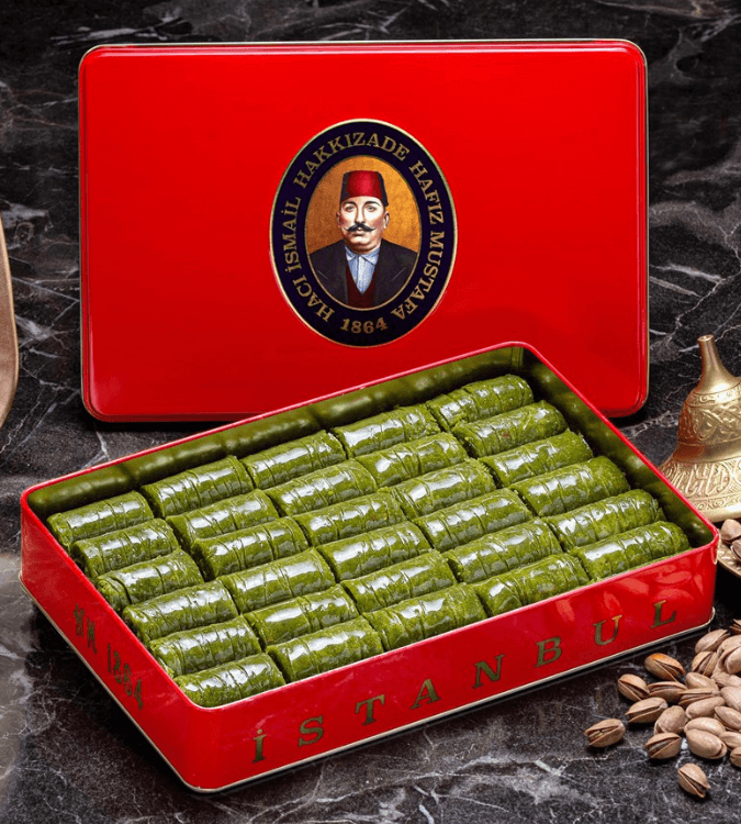 Baklava Rolls with Pistachio - Medium Box 1.5 kg - by Hafiz Mustafa