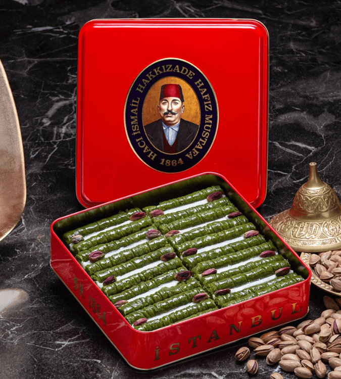 Princess Baklava Fingers with Pistachio - Small Box 1kg - by Hafiz Mustafa