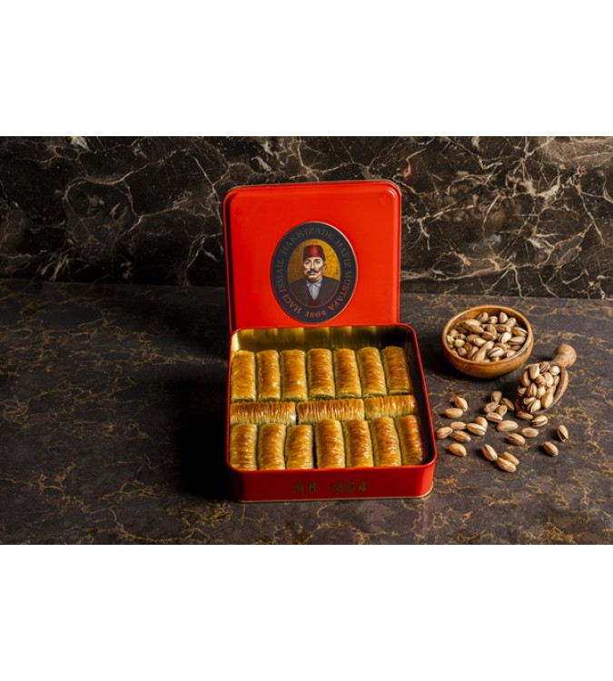 Yellow Burma Baklava with Pistachio - 1kg Small Box - by Hafiz Mustafa.