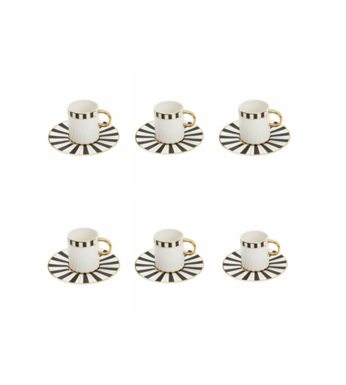 Coffee cups set 12 pieces for 6 people
