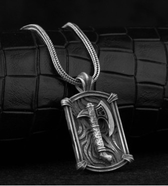 925 Sterling Silver Men's Necklace the Axe Shape