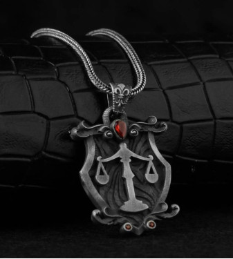 925 Silver Necklace for Men with the Scales of Justice Design