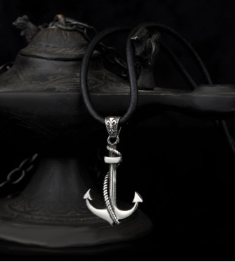 925 Silver Men's Necklace with an Anchor Design