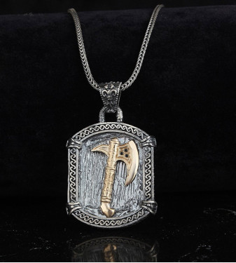 925 Silver Men's Necklace with Axe Design