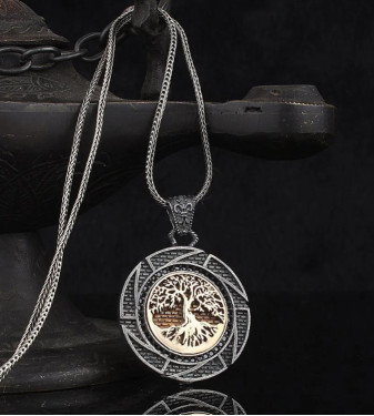 925 silver necklace for men with the tree of life design