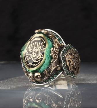 Men's Ring, 925 Silver with aAmber Stone, with a Design that Suffices with Death as a Preacher