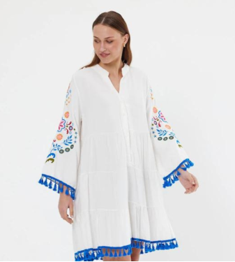 White viscose dress for women