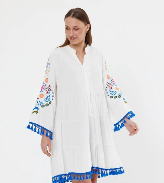 White viscose dress for women