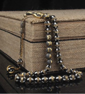 Silver plated coke rosary with name