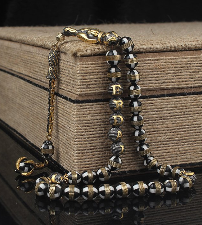 Silver plated coke rosary with name