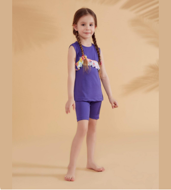Purple sleeveless swimwear for girls