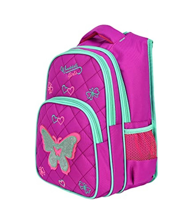 School backpack with butterfly lunch box