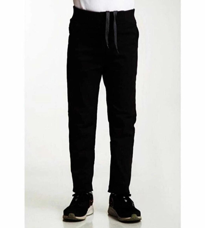 Unisex Ribbed Waist Linen Kids School Pants