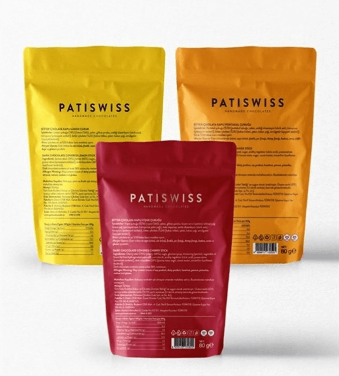 cherry, lemon and orange sticks set with dark chocolate - Patiswiss - 80gr×3