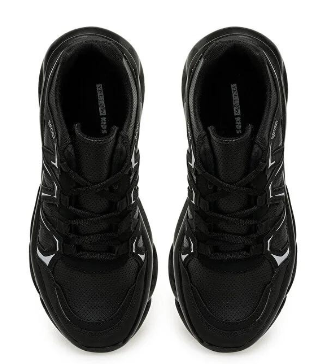 Comfortable black sneakers for boys - Yellow Kids