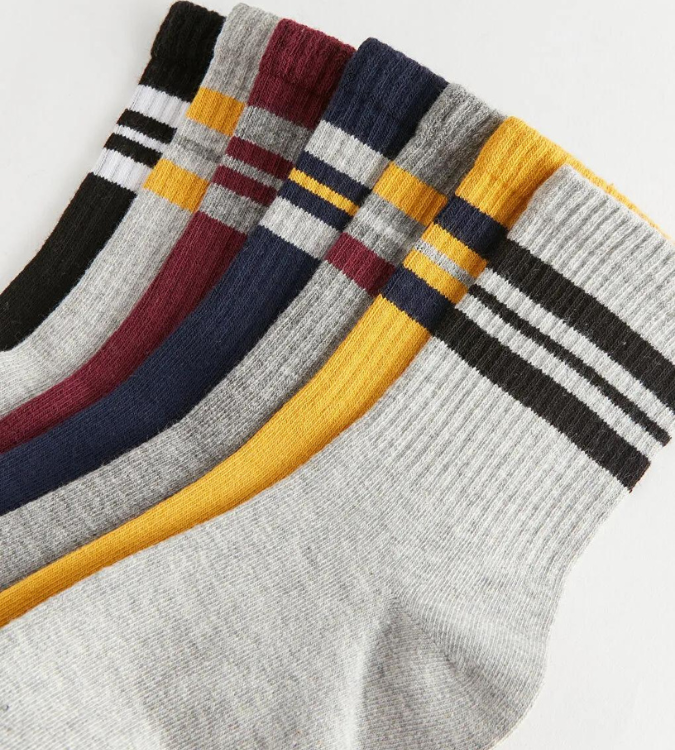 Lcwaikki Boys Striped Socks (7pcs) Set